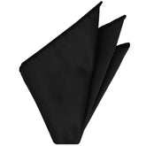Black Satin Silk Pocket Square #ESAP-14